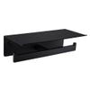 APLusee Matte Black Double Toilet Paper Holder with Shelf, 304 Stainless Steel Bathroom Tissue Roll Holder, Commercial Paper Dispenser Wall Mounted view 1