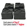 iPrimio Bed Risers 2" Lift, Heavy Duty, Stackable Square, Black, 8 Pack view 3