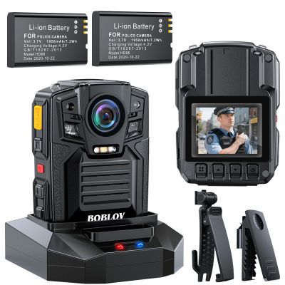 BOBLOV D7 4K GPS Body Camera, 256GB IP67 Waterproof, 2 * 1950mAh Batteries