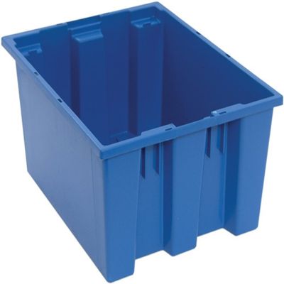 Quantum SNT190BL 19-1/2-Inch by 15-1/2-Inch by 10-Inch Stack and Nest Tote, Blue, 6-Pack