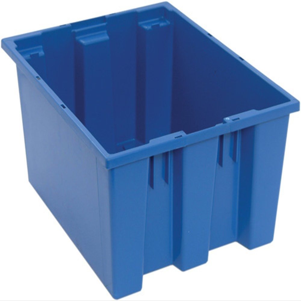 Quantum SNT190BL 19-1/2-Inch by 15-1/2-Inch by 10-Inch Stack and Nest Tote, Blue, 6-Pack