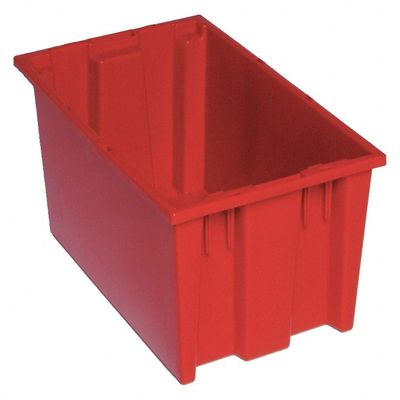 QUANTUM STORAGE SYSTEMS SNT185RD Genuine Stack and Nest Tote, Heavy-Duty Polypropylene Container for Warehouse, Shipping & Storage, 18" x 11" x 9", Red, 6-Pack