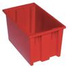 QUANTUM STORAGE SYSTEMS SNT185RD Genuine Stack and Nest Tote, Heavy-Duty Polypropylene Container for Warehouse, Shipping & Storage, 18" x 11" x 9", Red, 6-Pack view 1