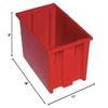 QUANTUM STORAGE SYSTEMS SNT185RD Genuine Stack and Nest Tote, Heavy-Duty Polypropylene Container for Warehouse, Shipping & Storage, 18" x 11" x 9", Red, 6-Pack view 3
