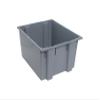 QUANTUM STORAGE SYSTEMS SNT230GY Genuine Stack and Nest Tote, Heavy-Duty Polypropylene Container for Warehouse, Shipping & Storage, 23-1/2" x 19-1/2" x 13", Gray, 3-Pack view 1