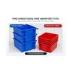 QUANTUM STORAGE SYSTEMS SNT230GY Genuine Stack and Nest Tote, Heavy-Duty Polypropylene Container for Warehouse, Shipping & Storage, 23-1/2" x 19-1/2" x 13", Gray, 3-Pack view 2