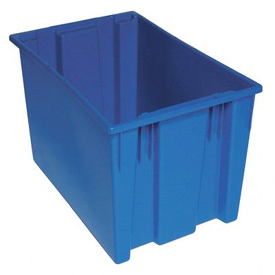QUANTUM STORAGE SYSTEMS SNT300BL Genuine Stack and Nest Tote, Heavy-Duty Polypropylene Container for Warehouse, Shipping & Storage, 29-1/2" x 19-1/2" x 15", Blue, 3-Pack