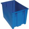 QUANTUM STORAGE SYSTEMS SNT300BL Genuine Stack and Nest Tote, Heavy-Duty Polypropylene Container for Warehouse, Shipping & Storage, 29-1/2" x 19-1/2" x 15", Blue, 3-Pack view 2