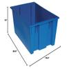 QUANTUM STORAGE SYSTEMS SNT300BL Genuine Stack and Nest Tote, Heavy-Duty Polypropylene Container for Warehouse, Shipping & Storage, 29-1/2" x 19-1/2" x 15", Blue, 3-Pack view 3