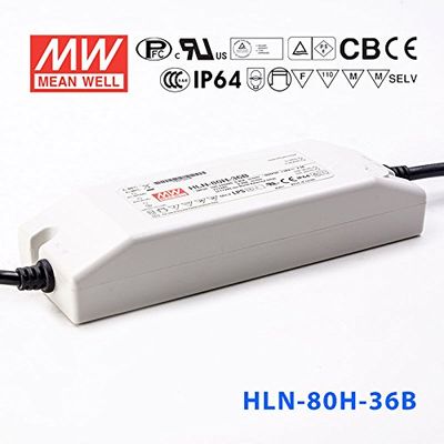 Meanwell HLN-80H-36B Power Supply - 80W 36V 2.3A - IP64 - Dimmable