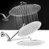 AquaSpa 9-inch Round Rain Shower Head (180 degrees Adjustable) PLUS HotelSpa 11 Inch Solid Brass Height/Angle Adjustable Extension Arm view 4