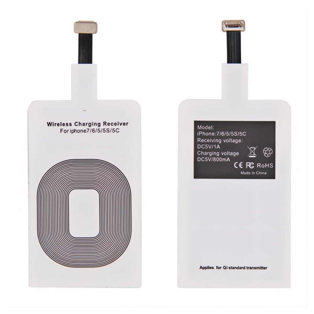 QI Wireless Receiver Charger Adapter for iPhone Slim Charging Card QI Wireless Charging Adapter QI Wireless Charger Receiver Compatible with iPhone 7, 7 Plus, 6, 6 Plus, 5, 5s, 5c