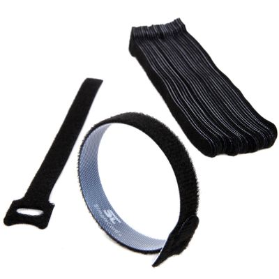 Cable Management Ties(30) 8" Reusable Self-Gripping Cord Straps- Organize Cables, Cords, and Wires- Simple Cord Organizer for Desks and Office (Black)