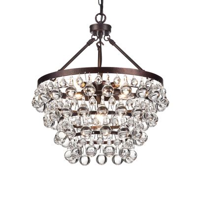 Edvivi Tiered Modern Crystal Chandelier, 4 Tiers 5 Light 16 in. W Elegant Glam Traditional Hanging Ceiling Lighting Fixture with Raindrop Crystals for Bedroom Dining Living Room, Antique Copper