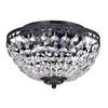 Edvivi Crystal Flush Mount Chandelier, 3 Lights Glam Lighting Fixture with Antique Black Finish, Crystal Shade, Entryway, Living, Dining, Bedroom, Closet view 1