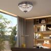 Edvivi Crystal Flush Mount Chandelier, 3 Lights Glam Lighting Fixture with Antique Black Finish, Crystal Shade, Entryway, Living, Dining, Bedroom, Closet view 2