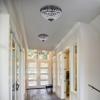 Edvivi Crystal Flush Mount Chandelier, 3 Lights Glam Lighting Fixture with Antique Black Finish, Crystal Shade, Entryway, Living, Dining, Bedroom, Closet view 4