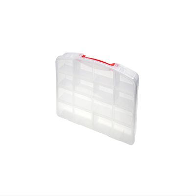 Quantum QB900 Divided Small Item Storage Box 10-1/4-Inch x 13-Inch x 2-3/8-Inch, Clear