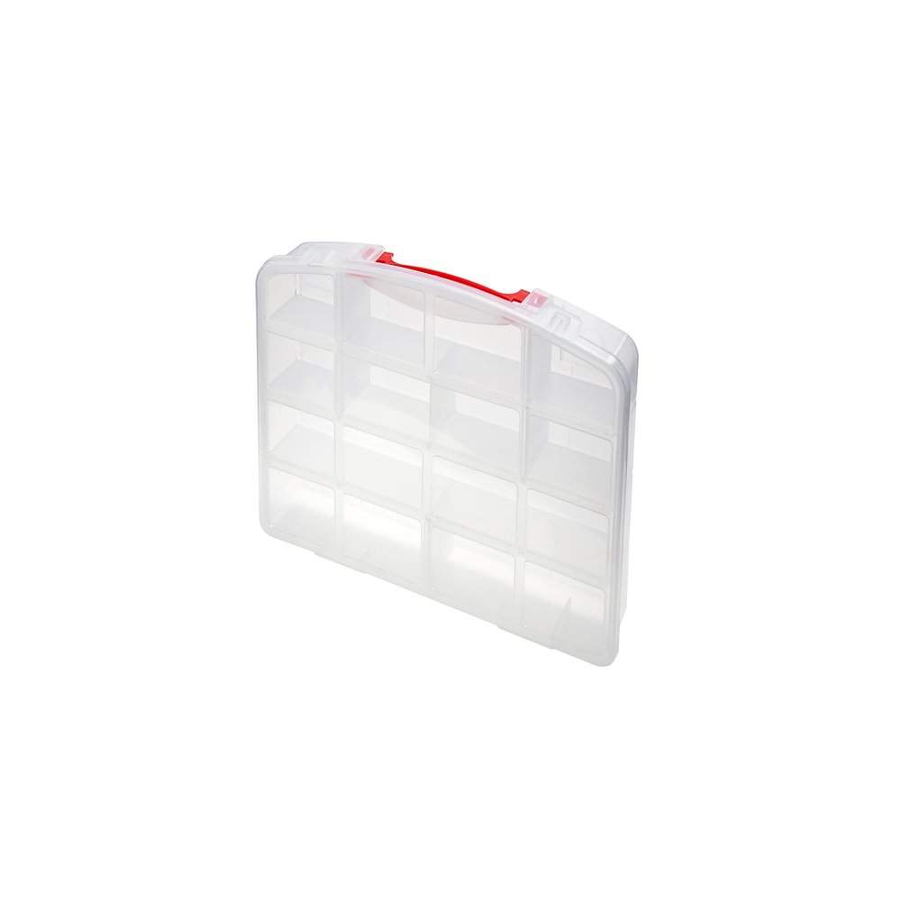 Quantum QB900 Divided Small Item Storage Box 10-1/4-Inch x 13-Inch x 2-3/8-Inch, Clear