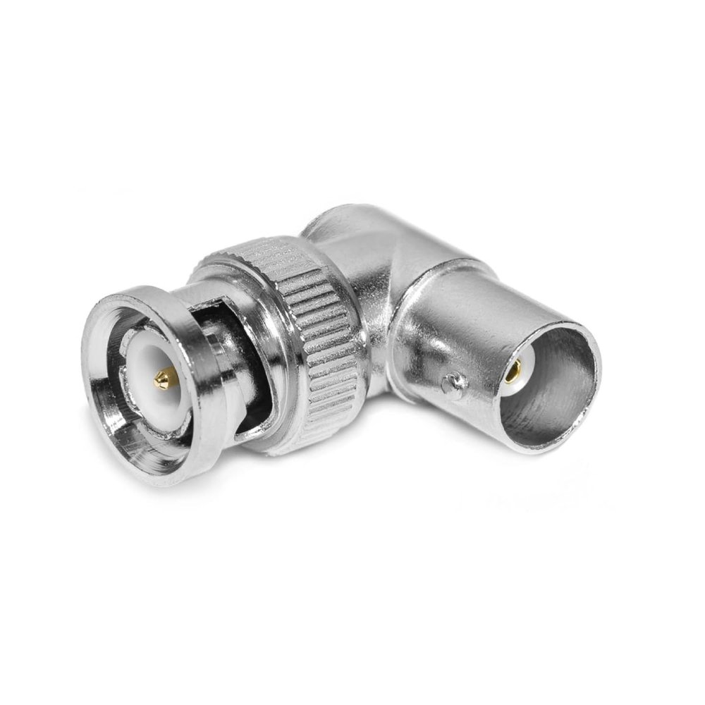 Cmple - BNC Male to BNC Female Adapter 90 Degree Right-Angled Plug to Jack Connector Converter for Coaxial Cables, CCTV, Security Cameras, Digital Satellites, SDI, HD-SDI, Video Card