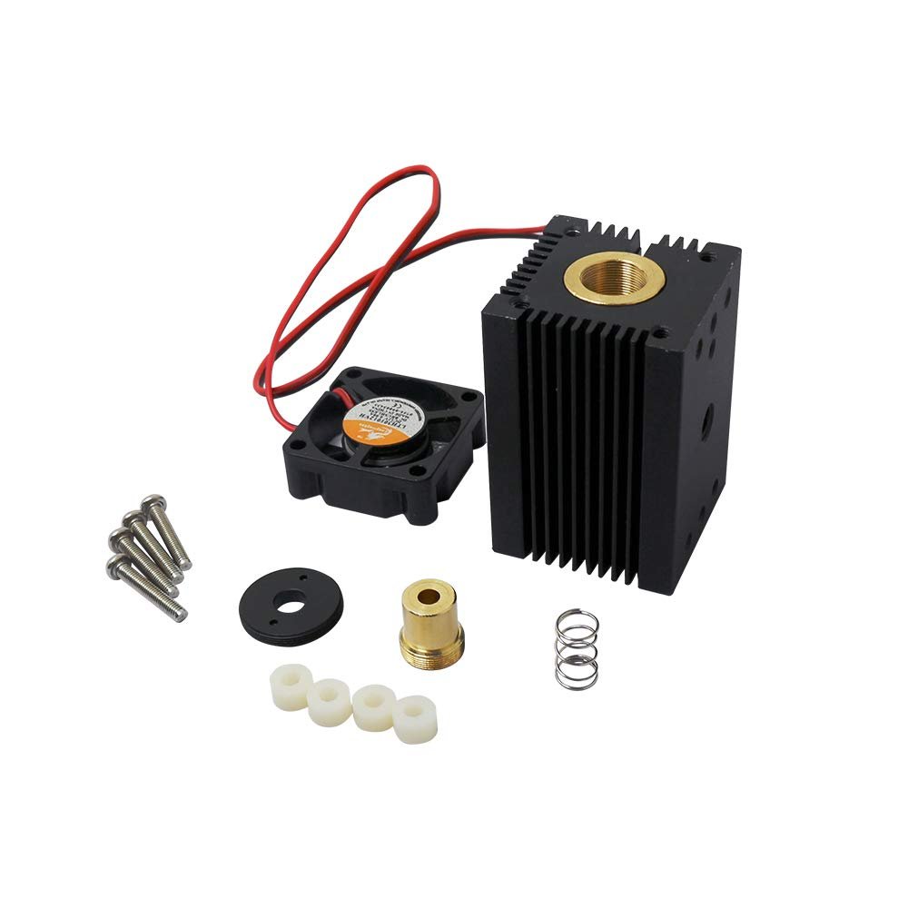 Q-BAIHE Laser Module Housing 33x33x50mm for 9.0mm to-5 Ld with 630nm-680nm Red Coated Glass Lens & Fans