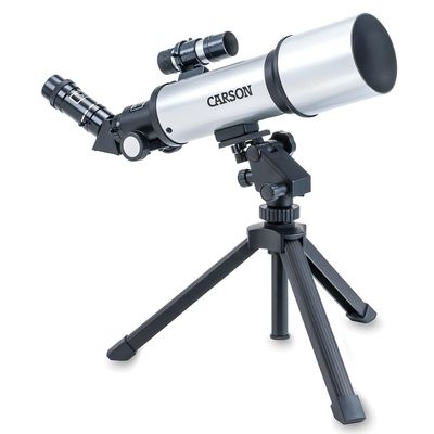 Carson Sky Chaser 70mm Refractor Beginner Telescope with Tabletop Tripod For Kids and Adults with Magnification up to 133.5x for Astronomy and Terrestrial Viewing (SC-450)