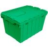 Akro-Mils 39120GREEN 39120 Industrial Plastic Storage Tote with Hinged Attached Lid, (21-Inch L by 15-Inch W by 12-Inch H), Green, (6-Pack) view 1