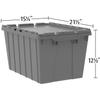 Akro-Mils 39120GREEN 39120 Industrial Plastic Storage Tote with Hinged Attached Lid, (21-Inch L by 15-Inch W by 12-Inch H), Green, (6-Pack) view 2