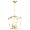 ANJIADENGSHI Vintage Lantern Pendant Light 4 Light Lantern Chandelier Farmhouse Gold Pendant Light for Kitchen Island Entryway Dining Room Hallway Bar Cafe(Bulbs Not Included) view 1