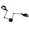 ATC Black Retro Adjustable Wall Lighting Industrial Style Wrought Iron Long Arm Pole Wall Lamp Swing Arm Wall Mount Light Sconces (2 Sets) view 1