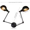 ATC Black Retro Adjustable Wall Lighting Industrial Style Wrought Iron Long Arm Pole Wall Lamp Swing Arm Wall Mount Light Sconces (2 Sets) view 4