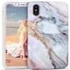 Imikoko iPhone X Case, iPhone Xs Case Matte Marble Slim-Fit Matte TPU Bumper Cases Flexible Rubber Silicone Thin iPhone Case Cover for iPhone x/xs(Pink) view 1