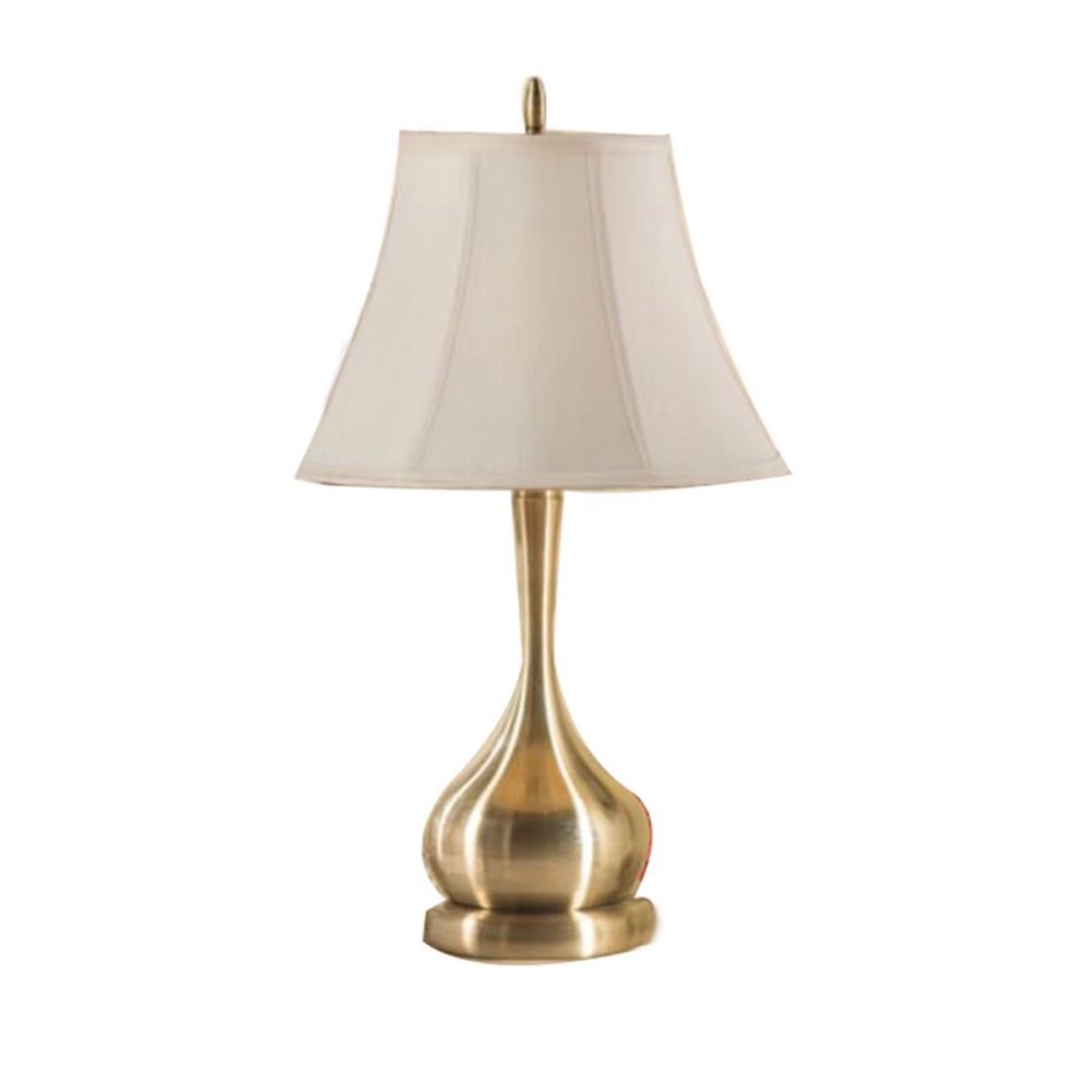 LIN XIAO HAO mayu Retro Table Lamp E27 with Plug in Button Switch Bronze Metal Cloth Lamp Cover Bedroom Bedside Creative Desk Lamp