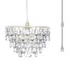gypsy color The Original Brink House Plug-in 1 Light Crystal White Dome Chandelier H10xW11.5, White Metal Frame with 5 Tiers of Clear Acrylic Crystals view 2