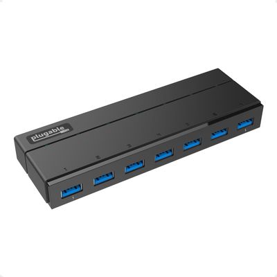Plugable 7-Port USB 3.0 Hub with 36W Power Adapter - Driverless - Effortlessly Connect Devices and Transfer Data at High Speeds