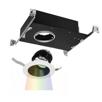 WAC Lighting R3ARAT-F827-BKWT Aether Round Adjustable Trim with LED Light Engine Flood 50 Beam 2700K Warm White, Black White