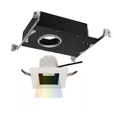 WAC Lighting R3ASDT-N930-BKWT Aether Square Trim with LED Light Engine Narrow 25 Beam 3000K Soft White 90CRI, Black White