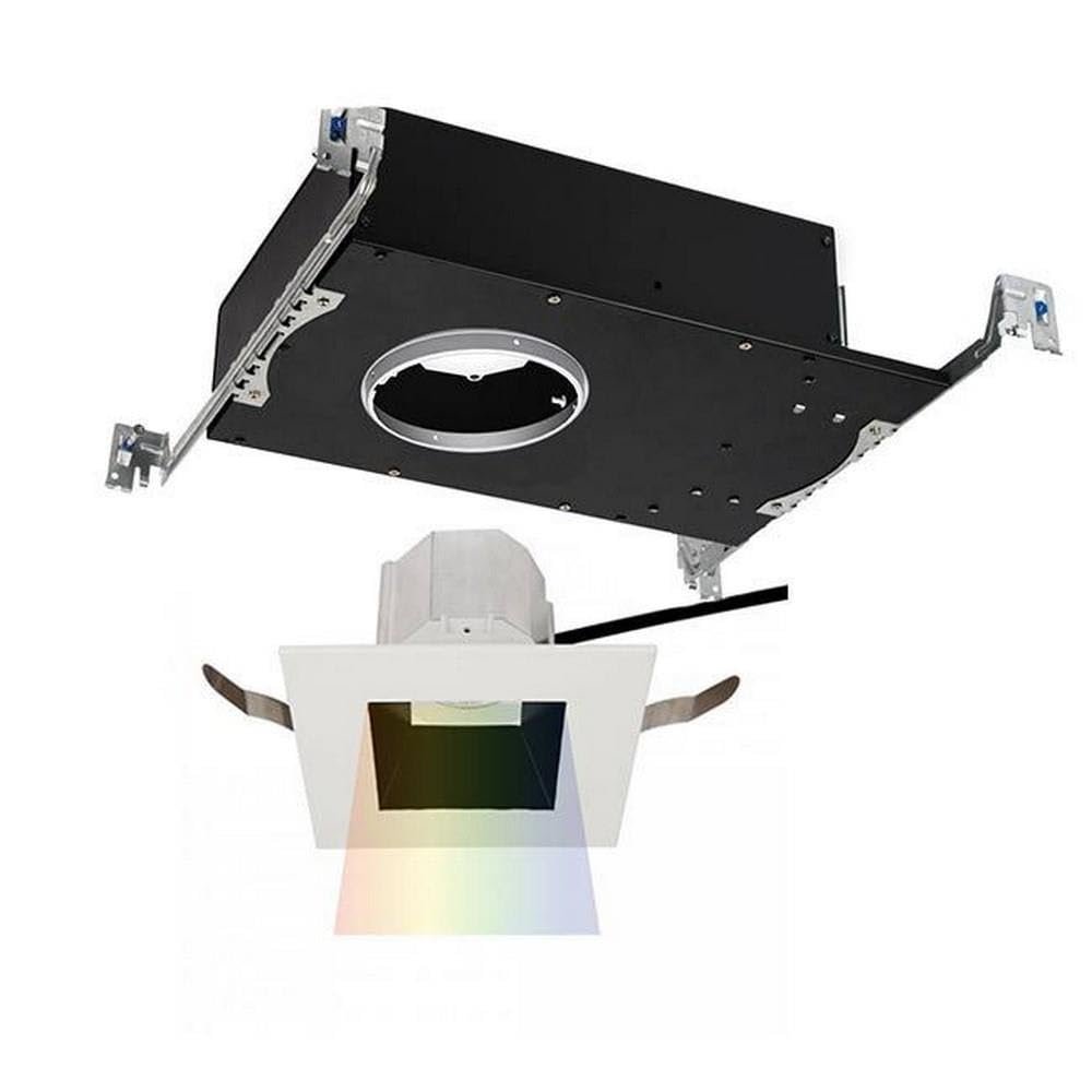 WAC Lighting R3ASDT-N930-BKWT Aether Square Trim with LED Light Engine Narrow 25 Beam 3000K Soft White 90CRI, Black White