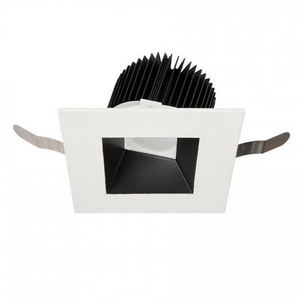 WAC Lighting R3ASWT-A840-BKWT Aether Square Wall Wash Trim with LED Light Engine Flood 50 Beam 4000K Cool White, Black White