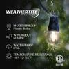 Brightech Ambience Pro Solar Powered Outdoor String Lights - 27 Ft Commercial Grade Waterproof Patio Lights with Edison Globes, Shatterproof LED String Lights for Patio - 12 Bulbs, 1W, Soft White view 2