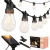 Brightech Ambience Pro Solar Powered Outdoor String Lights -27 ft Commercial Grade Waterproof Edison Patio Lights, Shatterproof LED String Lights for Outside, Porch - 12 Bulbs, 1W Soft White view 1