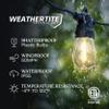 Brightech Ambience Pro Solar Powered Outdoor String Lights -27 ft Commercial Grade Waterproof Edison Patio Lights, Shatterproof LED String Lights for Outside, Porch - 12 Bulbs, 1W Soft White view 2