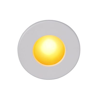 WAC Landscape Lighting, LEDme 120V LED Full Round Indoor and Outdoor Step and Wall Light Amber 1800K LED in White