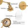 PERMO Industrial Vintage Sconce with Oval Cone Clear Glass Shade 1 Light Single Sconce Wall Light for Living Room Bedroom (Antique Gold) view 3
