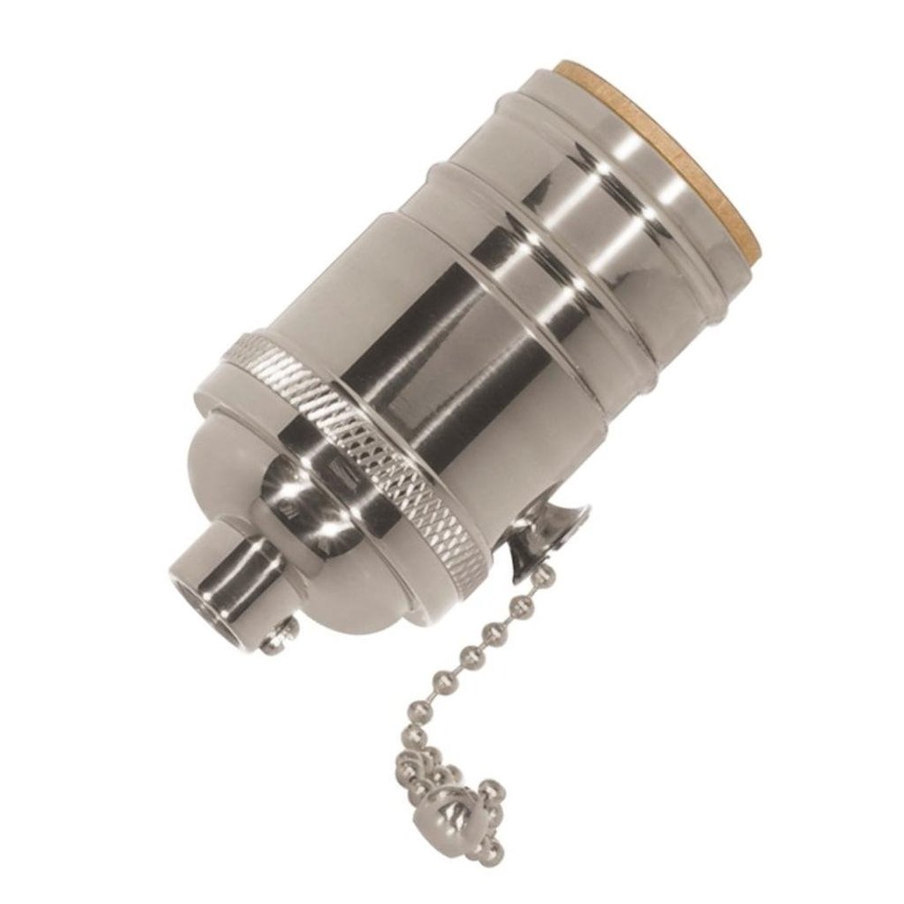 Satco 3 Piece Stamped Solid Brass 3 On Off Pull Chain Socket - 801292