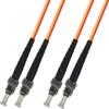 100M Multimode Duplex Fiber Optic Cable (50/125) - ST to ST view 1