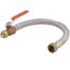 SharkBite 1/2 Inch Ball Valve x 3/4 Inch FIP x 18 Inch Stainless Steel Flexible Water Heater Connector, Push to Connect Brass Plumbing Fitting, PEX Pipe, Copper, CPVC, PE-RT, HDPE, U3068FLEX18BVLF view 1