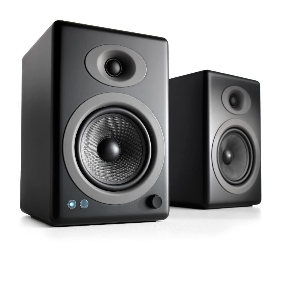 Audioengine A5+ Powered Bookshelf Speakers  150W High-Fidelity Studio Monitors for Music, Gaming, Turntables & Home Theater