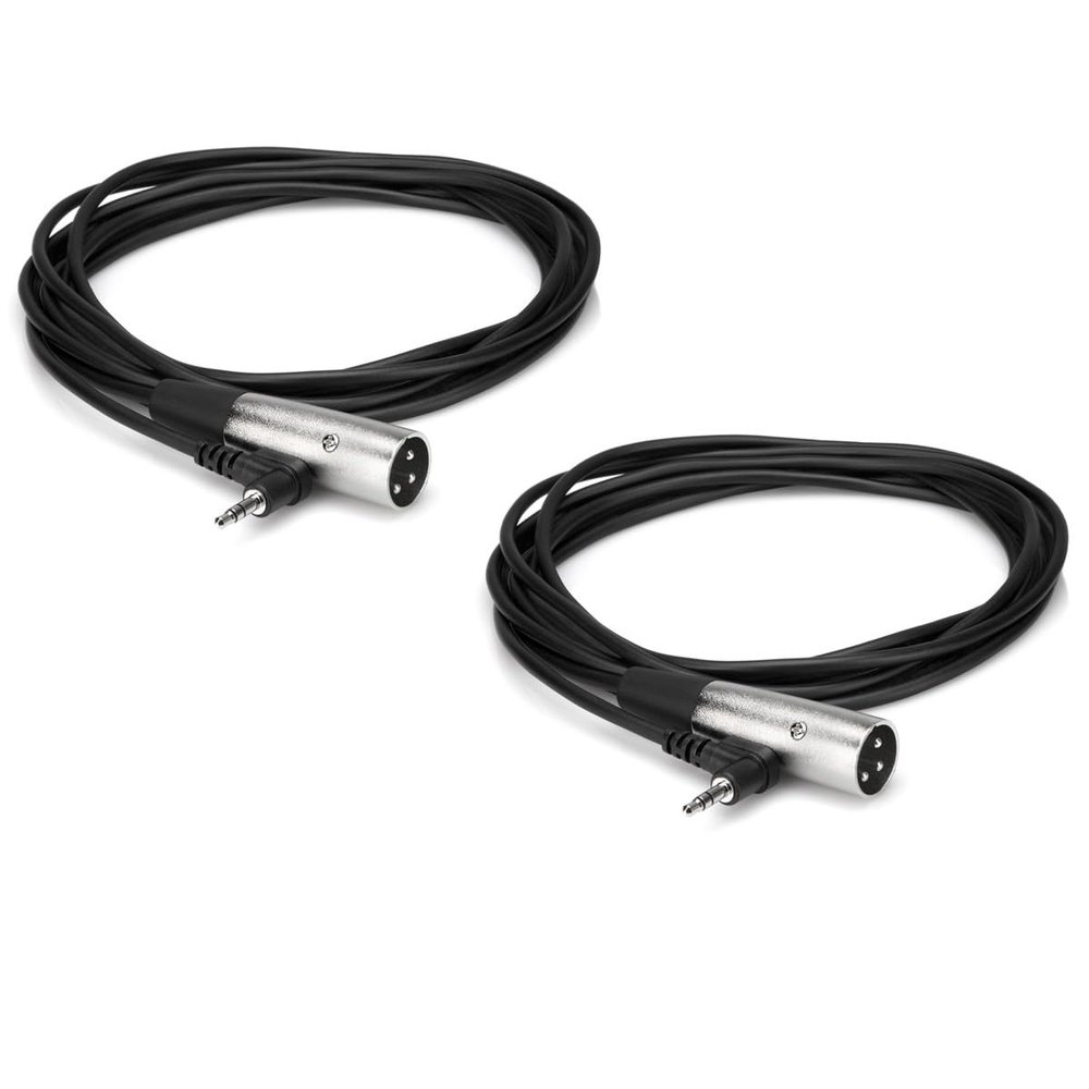 Hosa Technology 2x 5' Right Angle Stereo 3.5mm, 1/8", Mini Male to 3 P