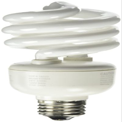 TCP 1822341K CFL Spring Lamp - 100 Watt Equivalent (only 23W used!) Bright White (4100K) HPF Spiral Light Bulb